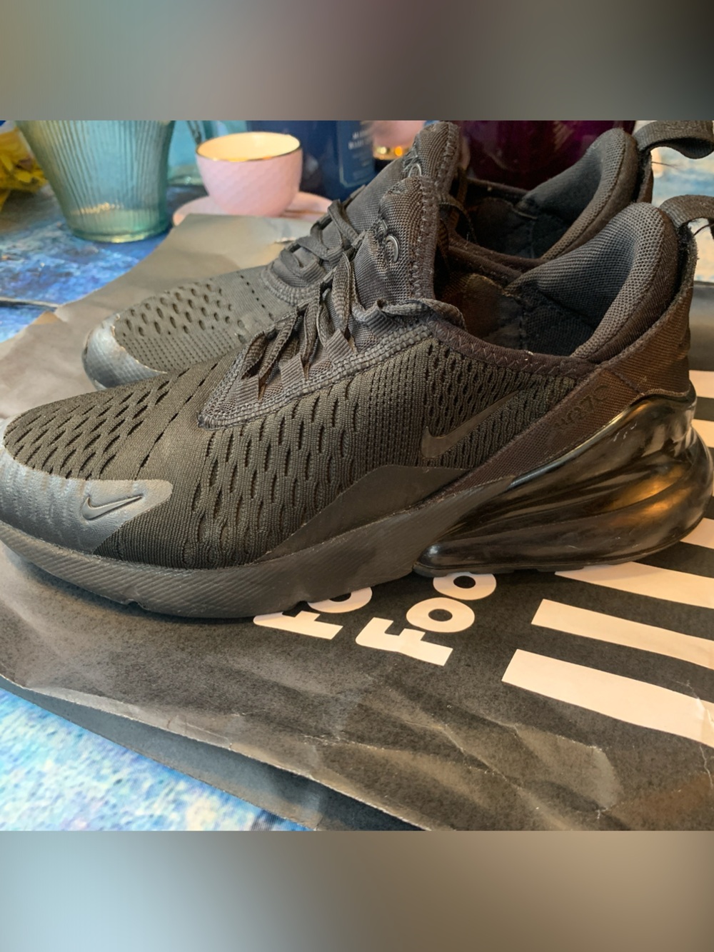 Nike Big Boys 4.5 size Black Athletic Sneakers Air Cushion. Offers accepted